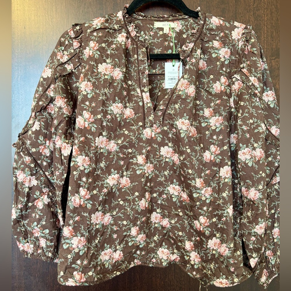 American Eagle cotton boho blouse size S